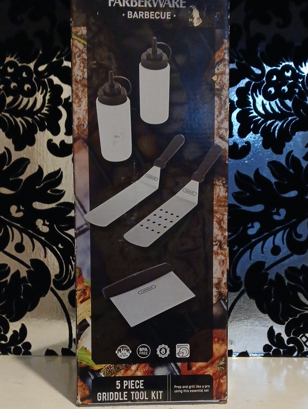 Farberware Stainless Steel & Black Griddle Tool Kit